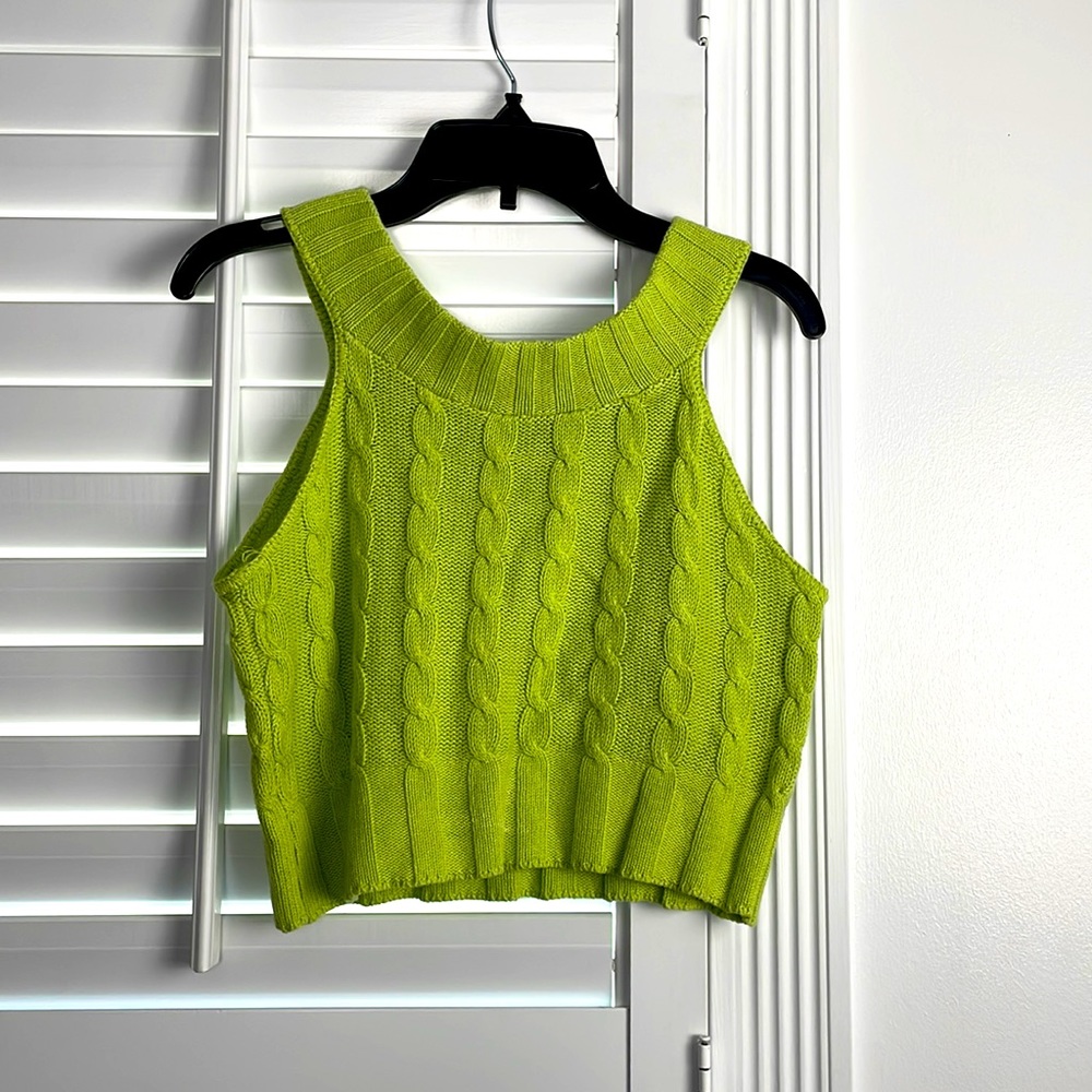 Light Green Cropped Sweater